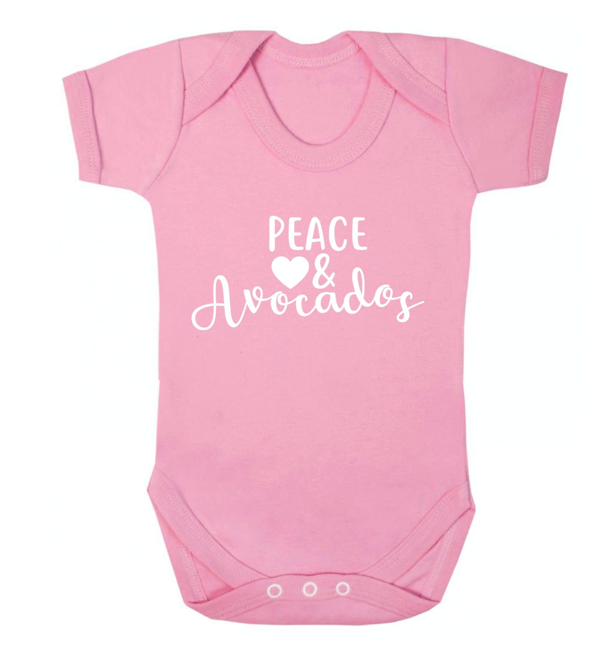 Peace love and avocados Baby Vest pale pink 18-24 months