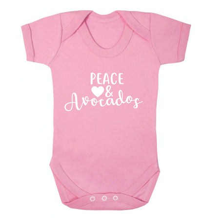Peace love and avocados Baby Vest pale pink 18-24 months