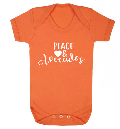 Peace love and avocados Baby Vest orange 18-24 months