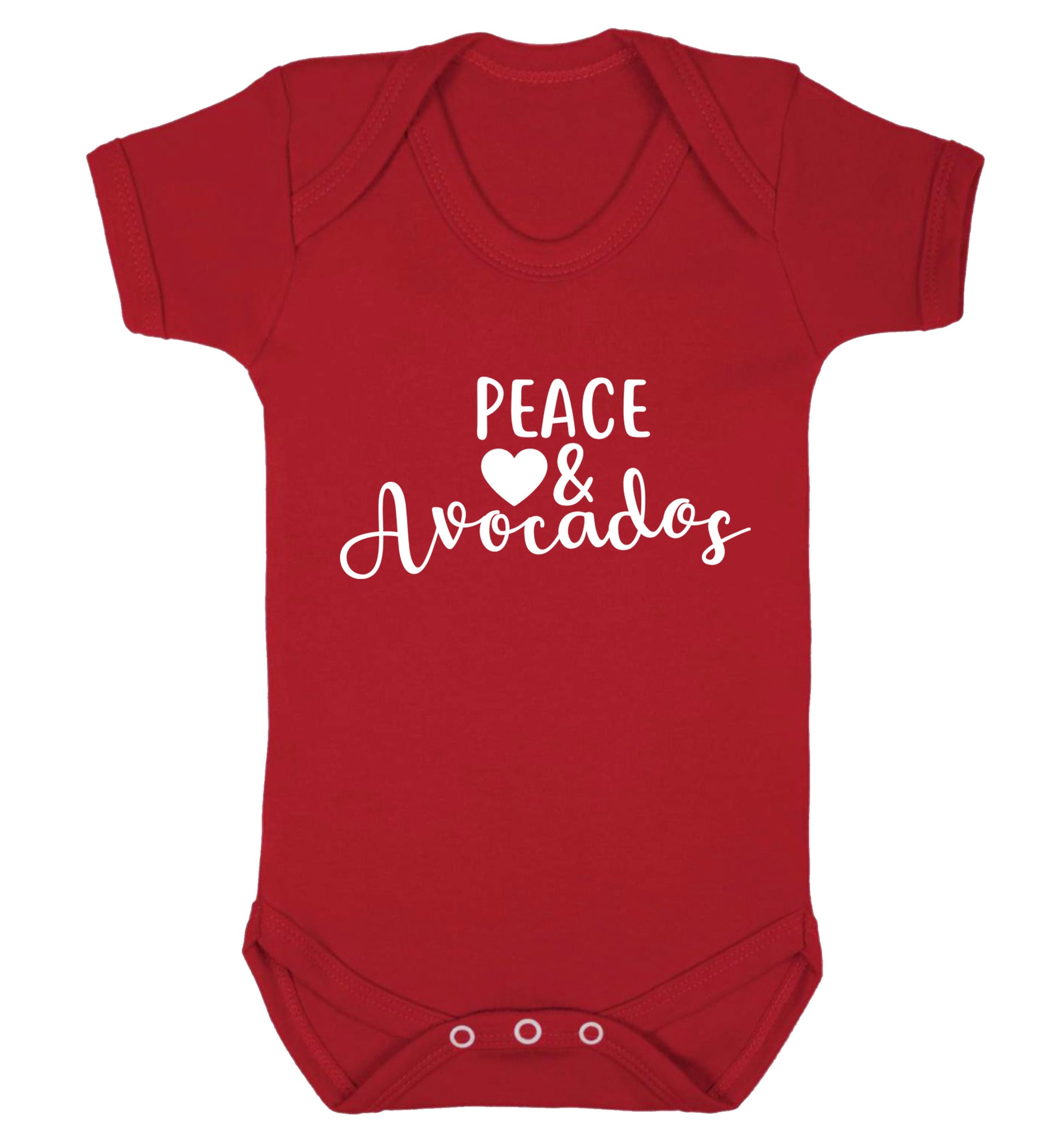 Peace love and avocados Baby Vest red 18-24 months