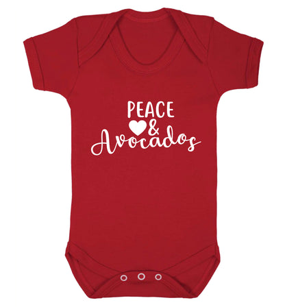 Peace love and avocados Baby Vest red 18-24 months