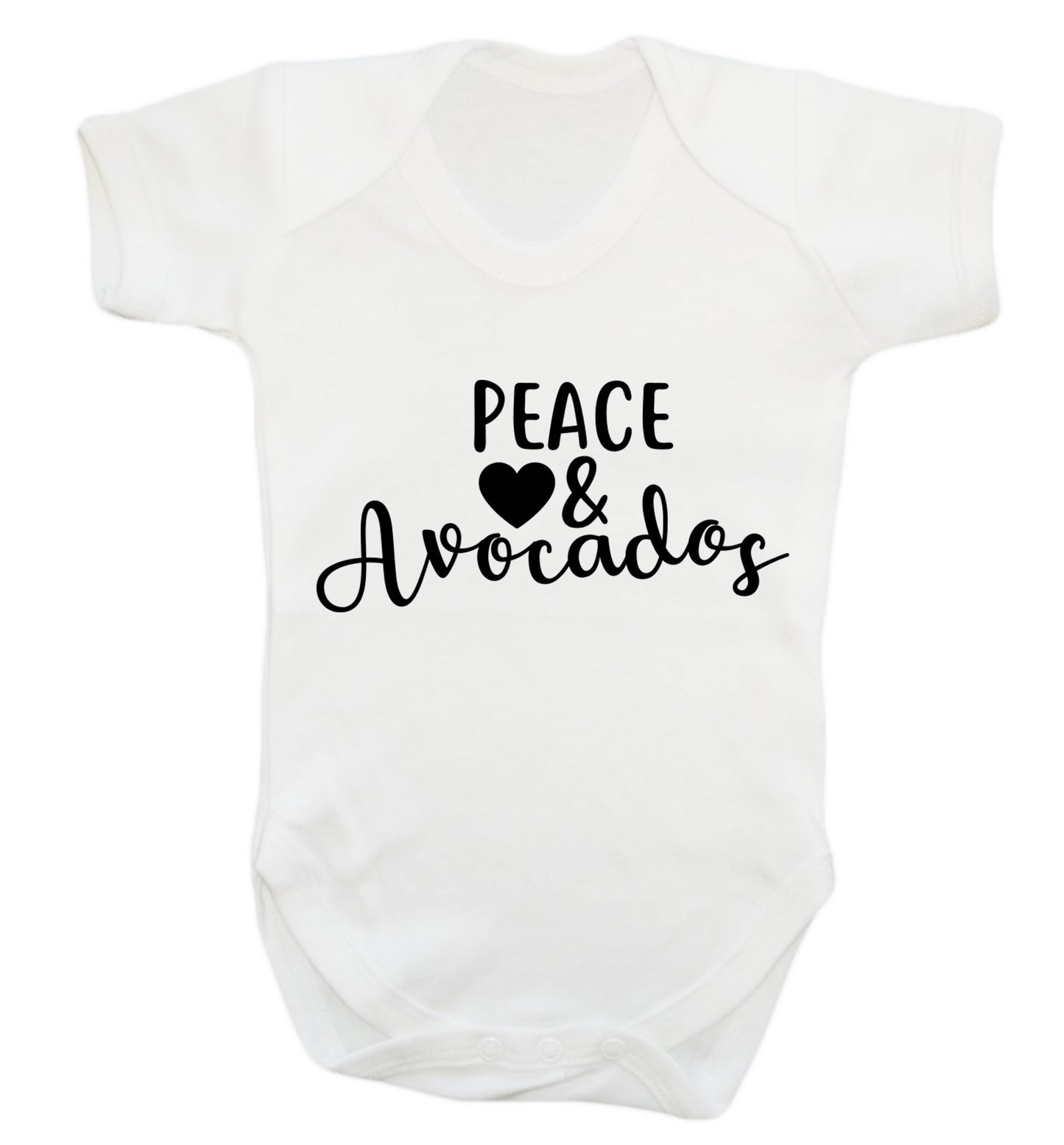Peace love and avocados Baby Vest white 18-24 months