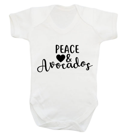 Peace love and avocados Baby Vest white 18-24 months