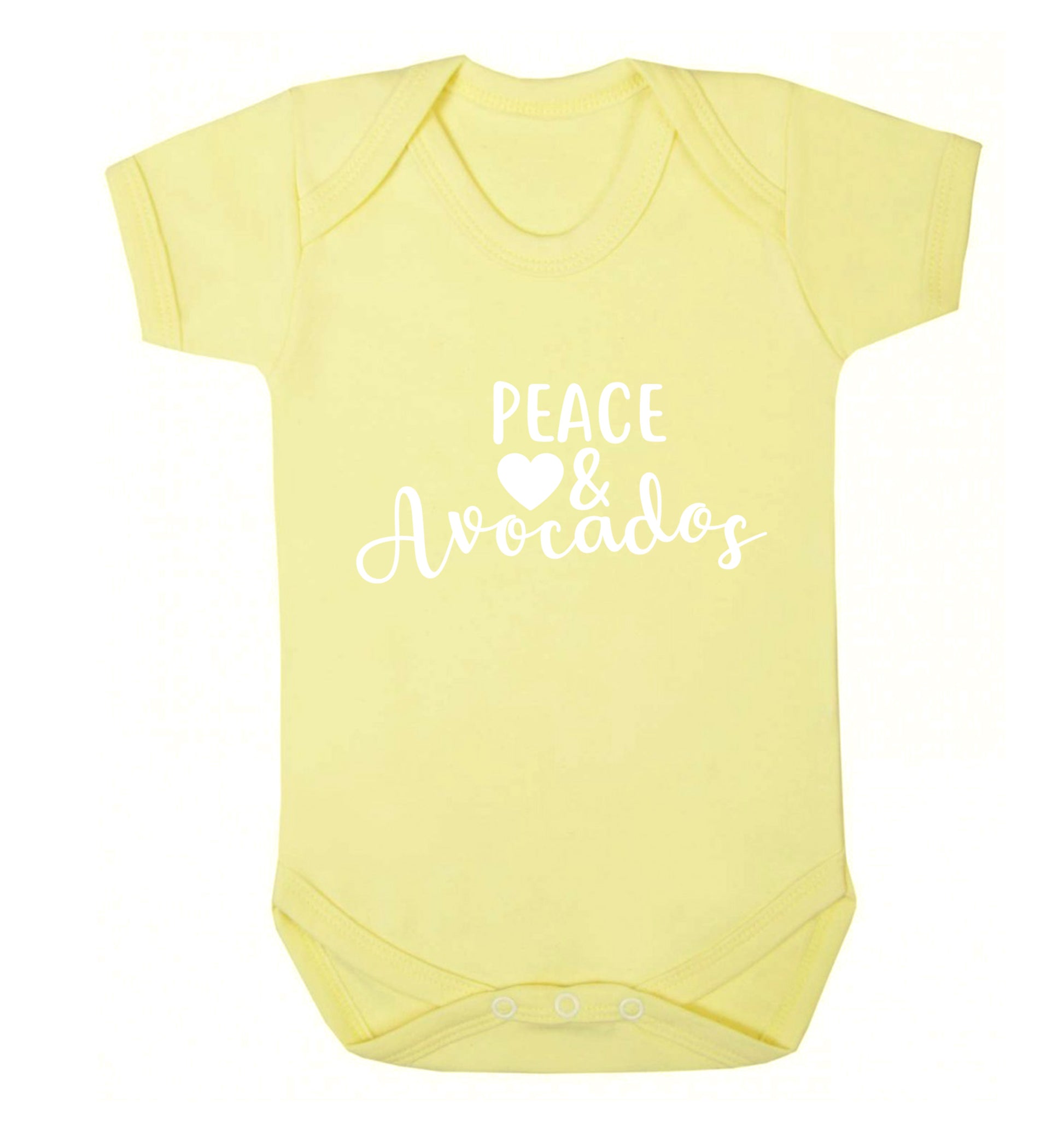 Peace love and avocados Baby Vest pale yellow 18-24 months