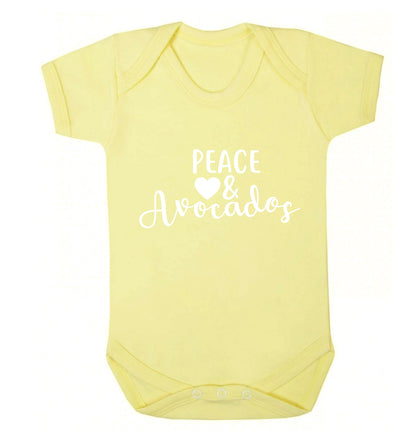 Peace love and avocados Baby Vest pale yellow 18-24 months