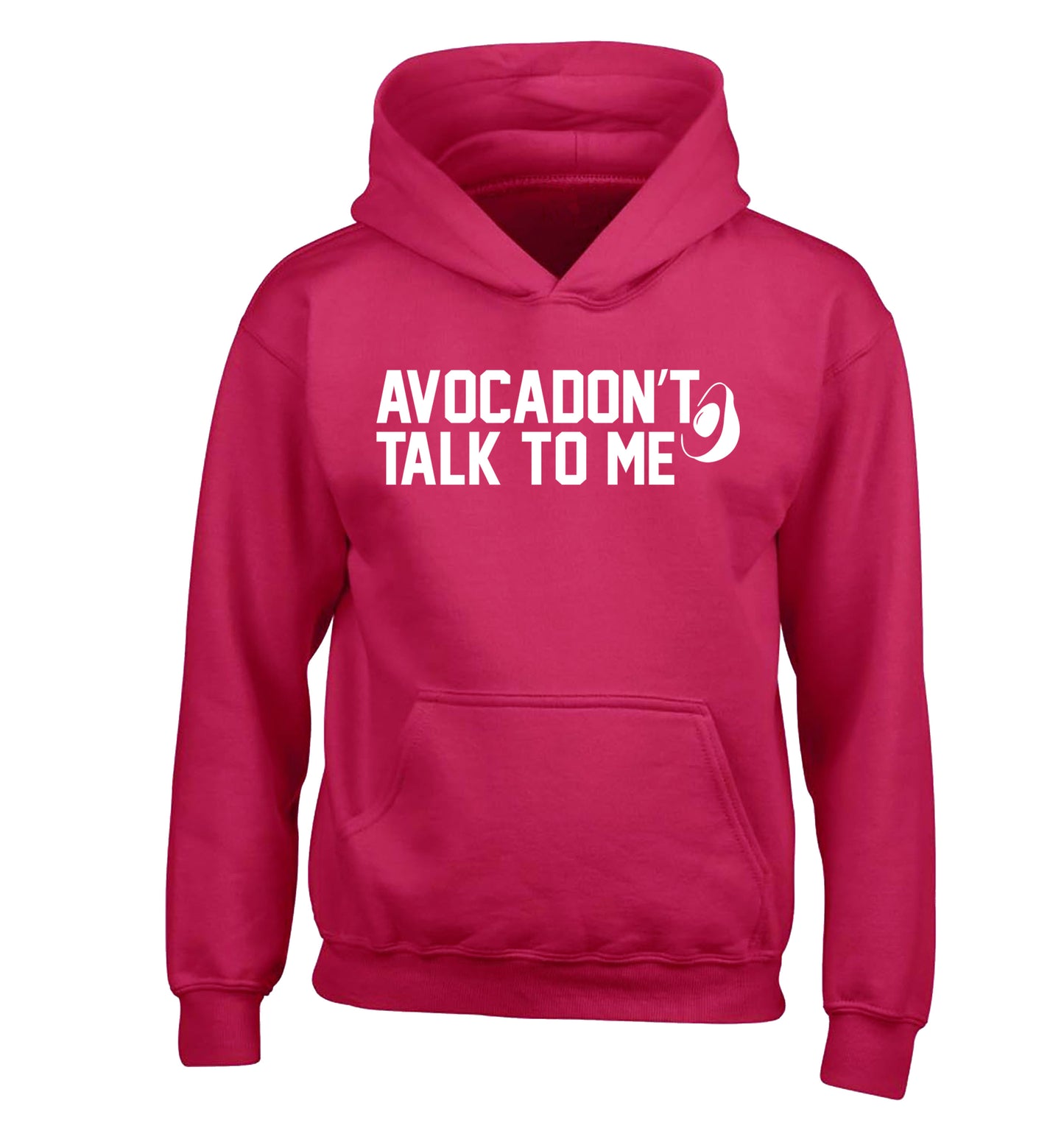 Avocadon't talk to me children's pink hoodie 12-14 Years