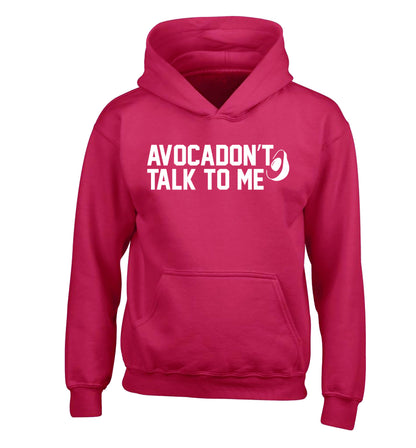 Avocadon't talk to me children's pink hoodie 12-14 Years