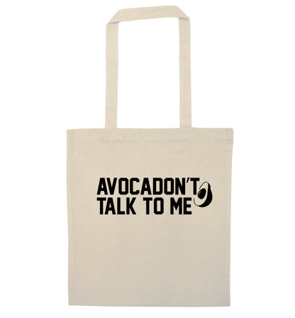Avocadon't talk to me natural tote bag