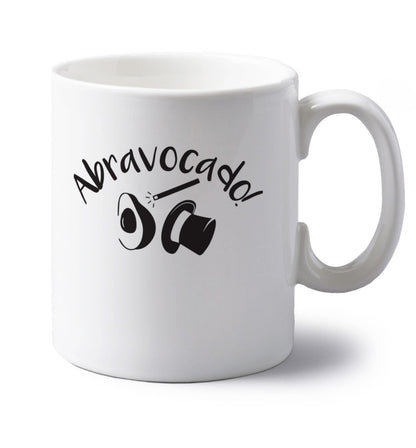 Abravocado left handed white ceramic mug 