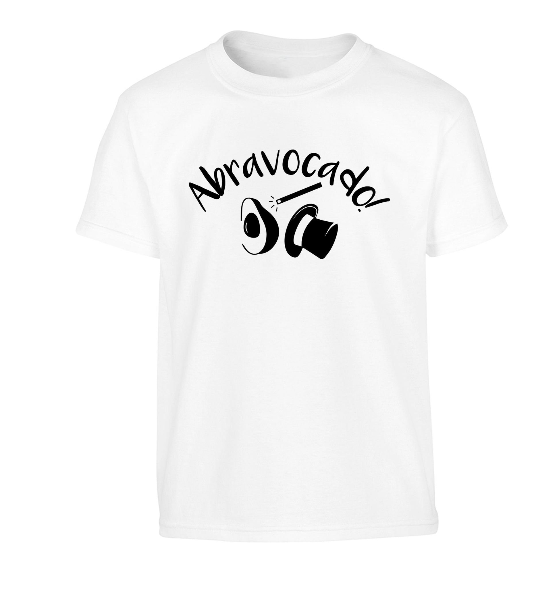Abravocado Children's white Tshirt 12-14 Years