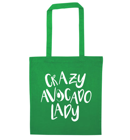 Crazy avocado lady green tote bag