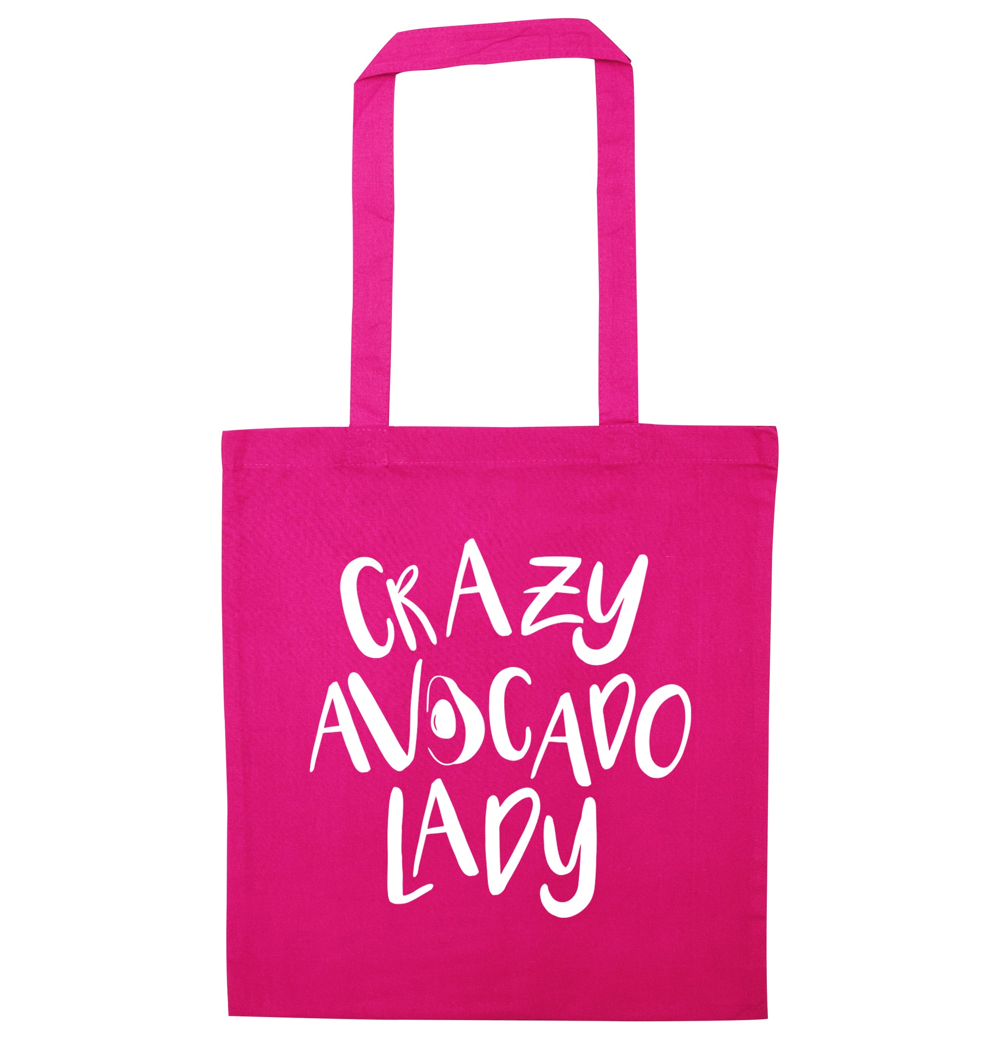 Crazy avocado lady pink tote bag