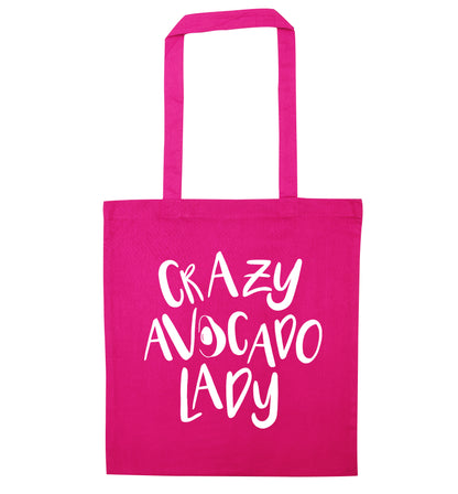 Crazy avocado lady pink tote bag