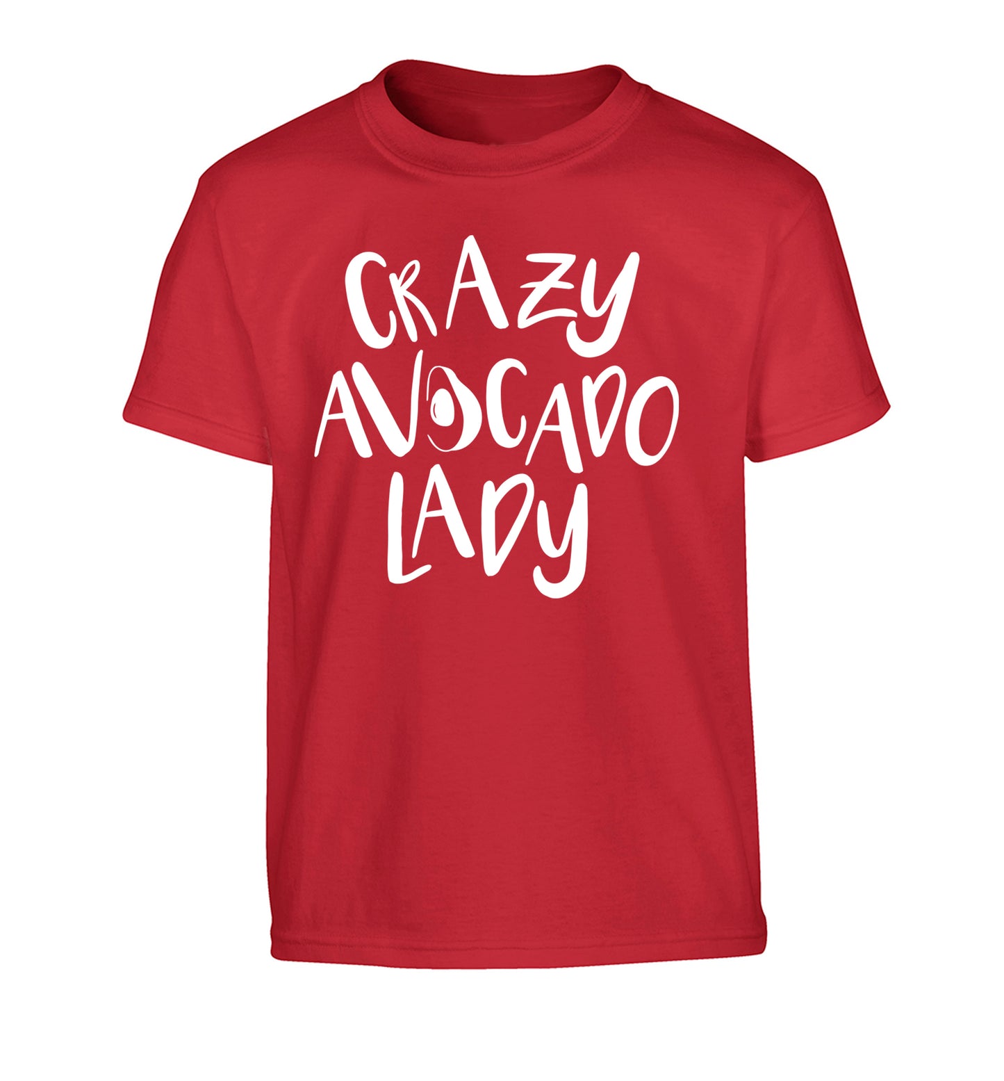 Crazy avocado lady Children's red Tshirt 12-14 Years