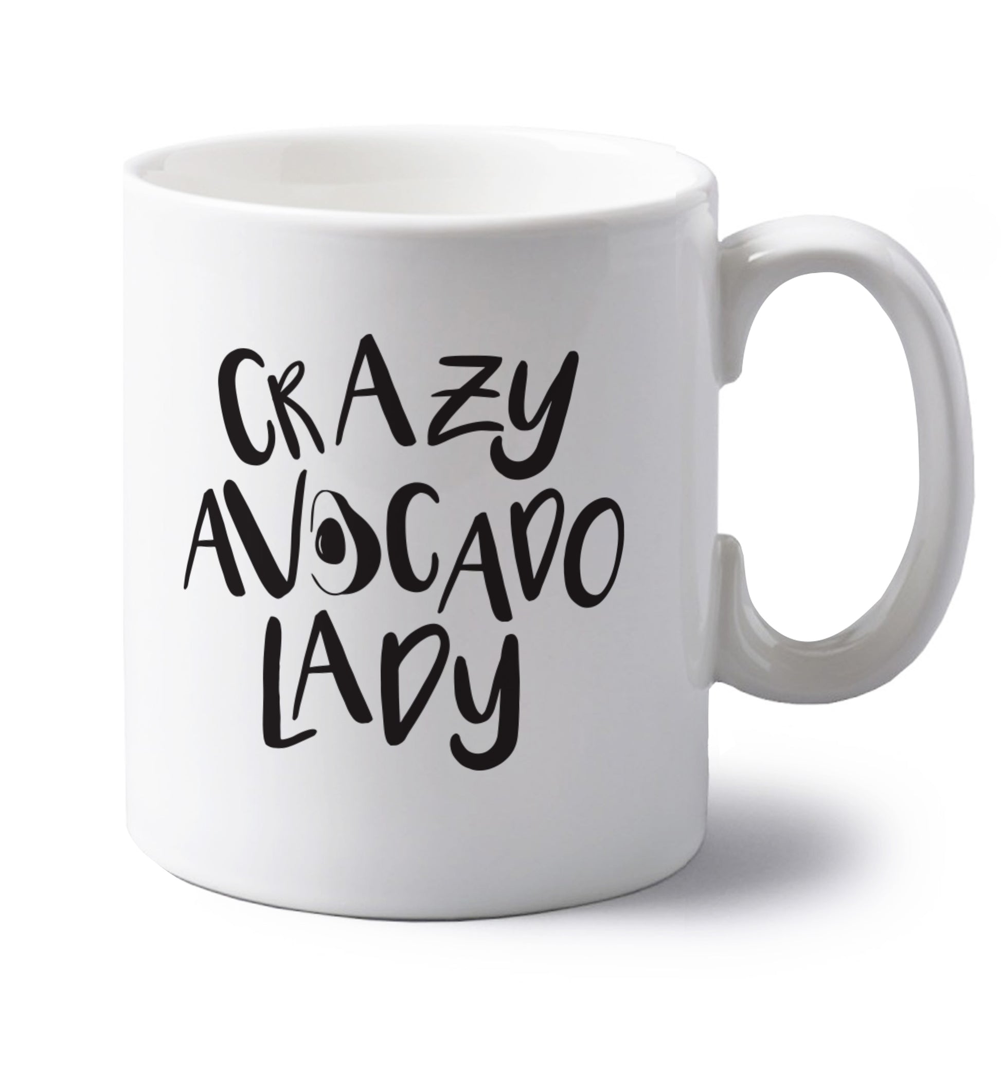 Crazy avocado lady left handed white ceramic mug 