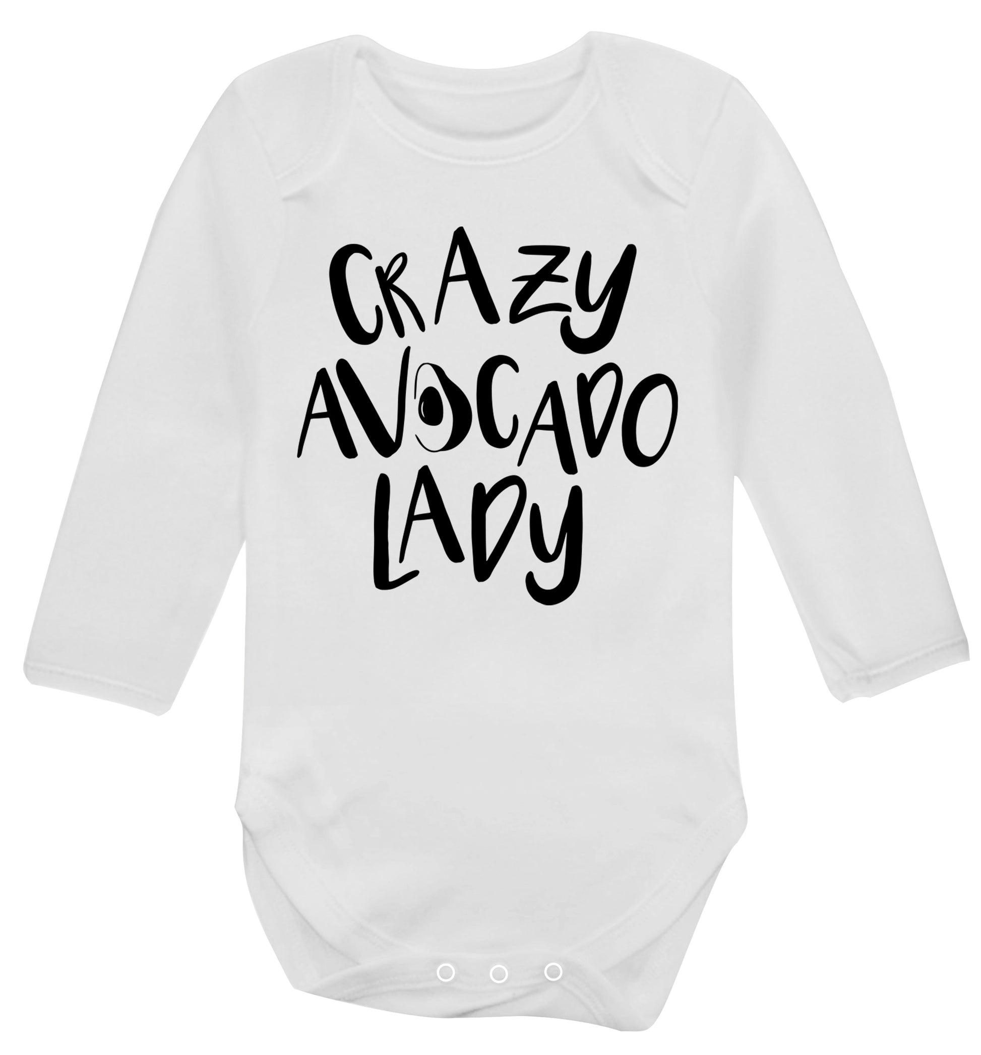 Crazy avocado lady Baby Vest long sleeved white 6-12 months