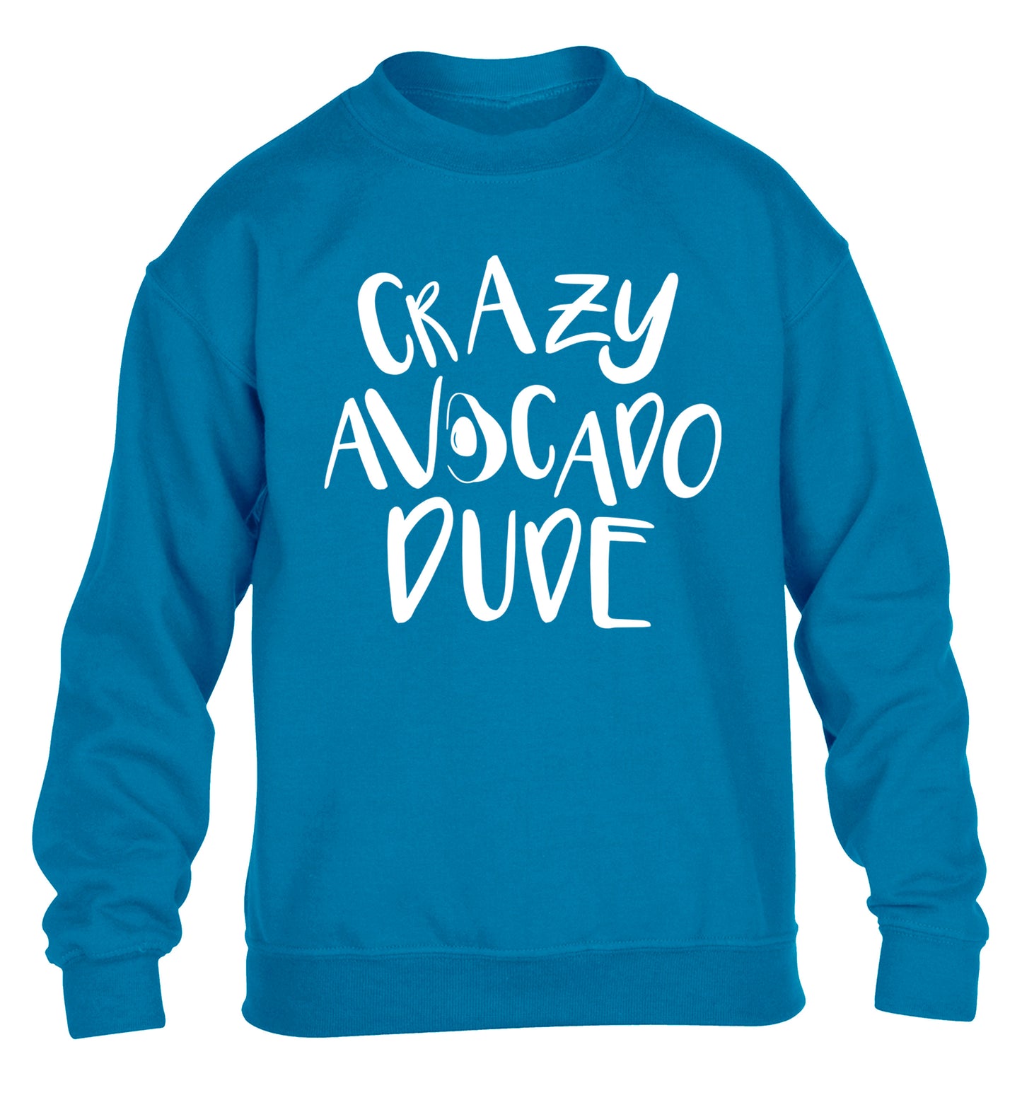 Crazy avocado dude children's blue sweater 12-14 Years
