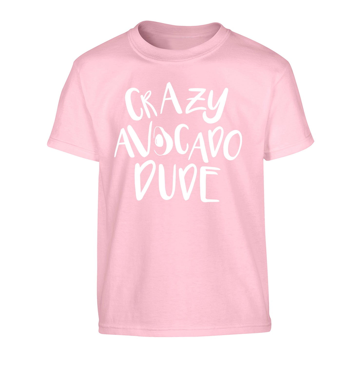 Crazy avocado dude Children's light pink Tshirt 12-14 Years