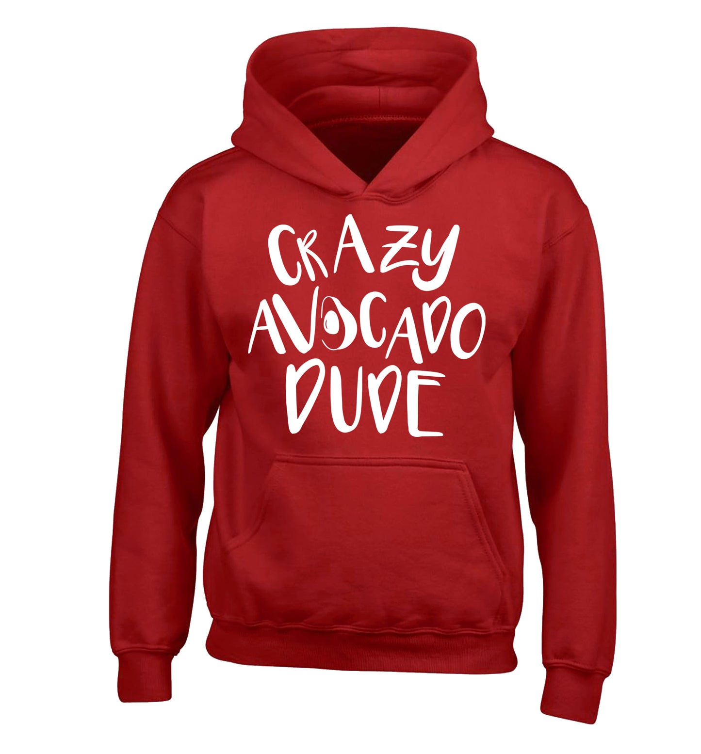 Crazy avocado dude children's red hoodie 12-14 Years