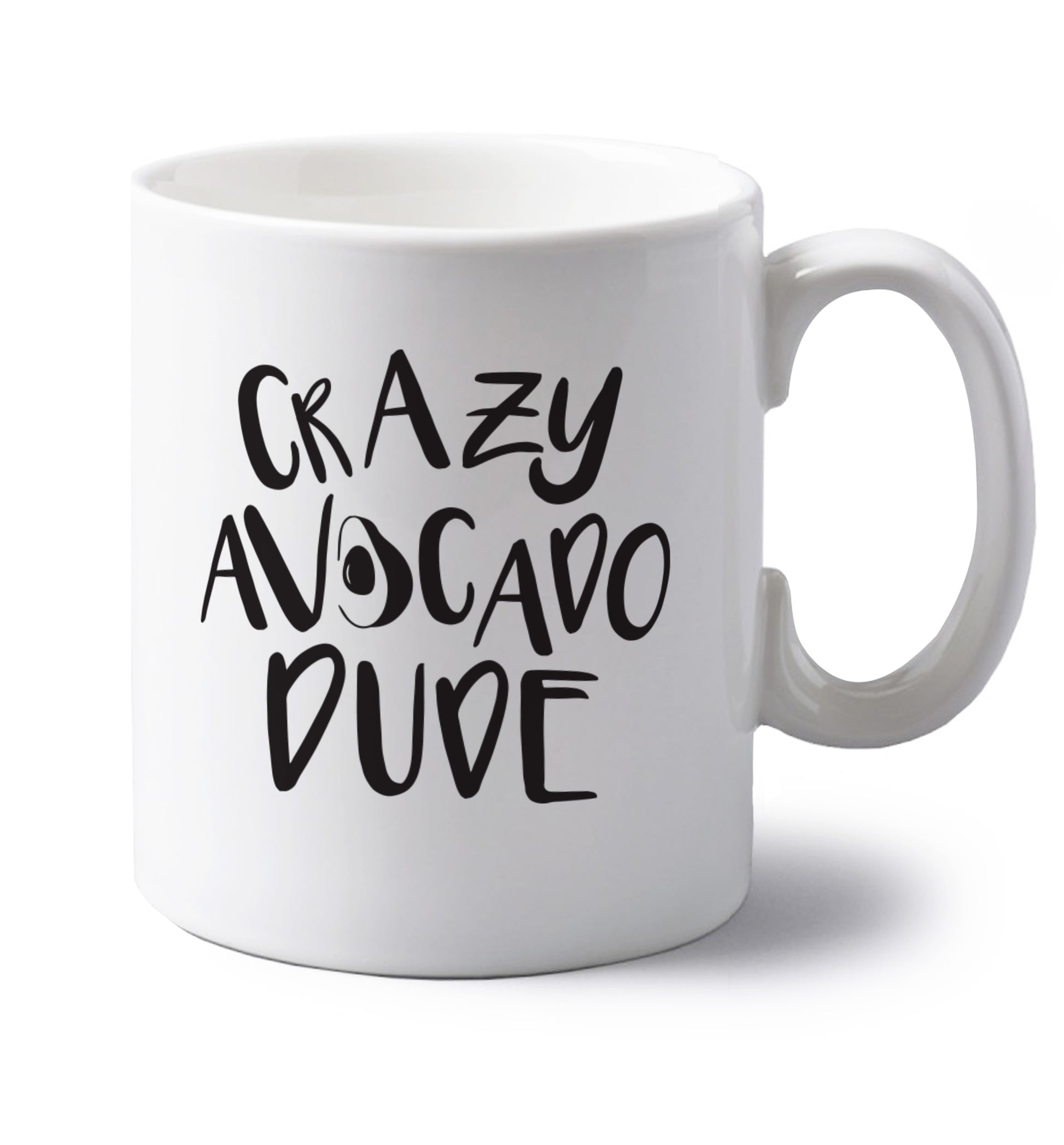 Crazy avocado dude left handed white ceramic mug 