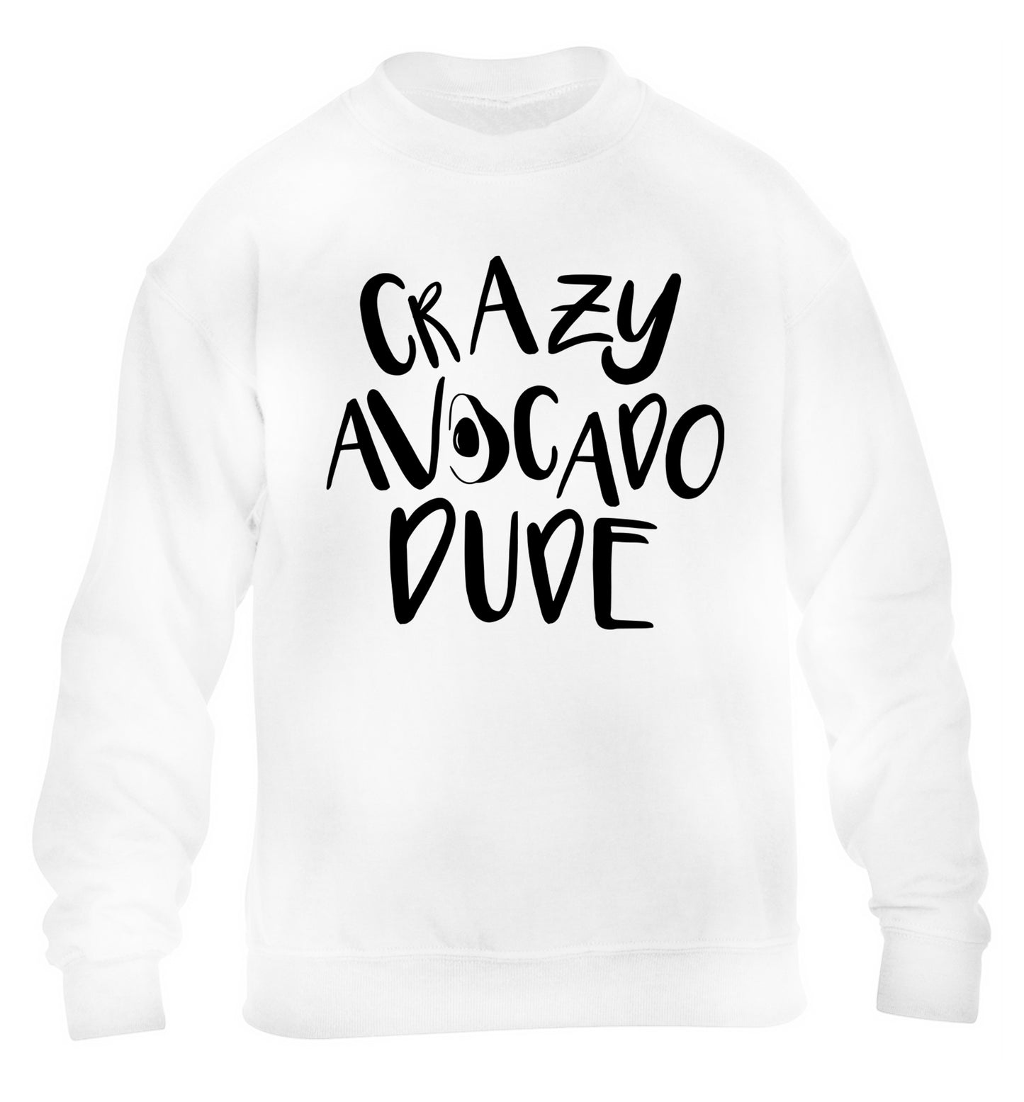Crazy avocado dude children's white sweater 12-14 Years