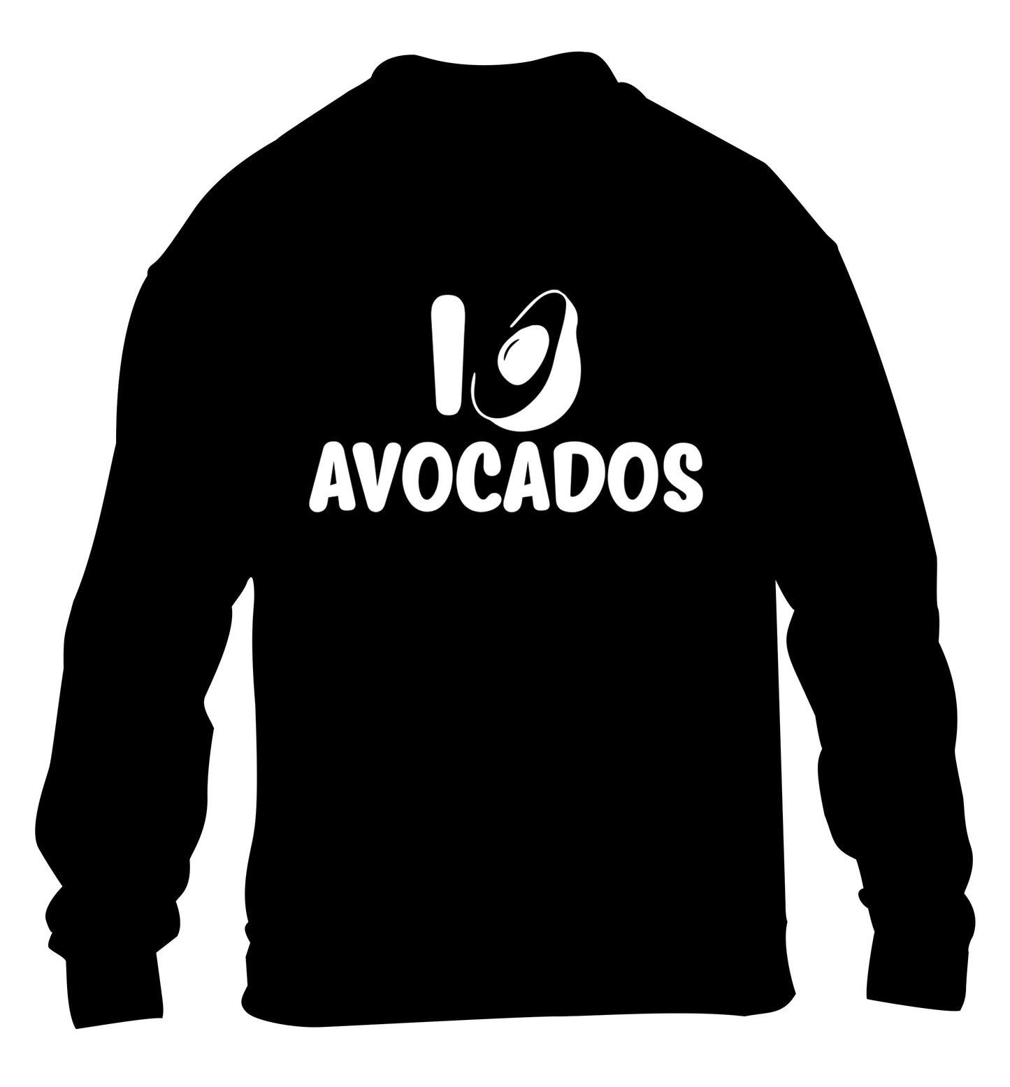 I love avocados children's black sweater 12-14 Years