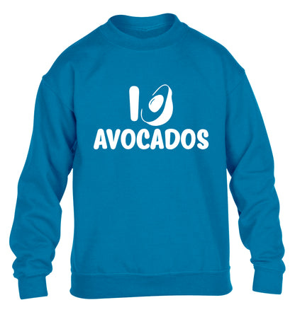 I love avocados children's blue sweater 12-14 Years