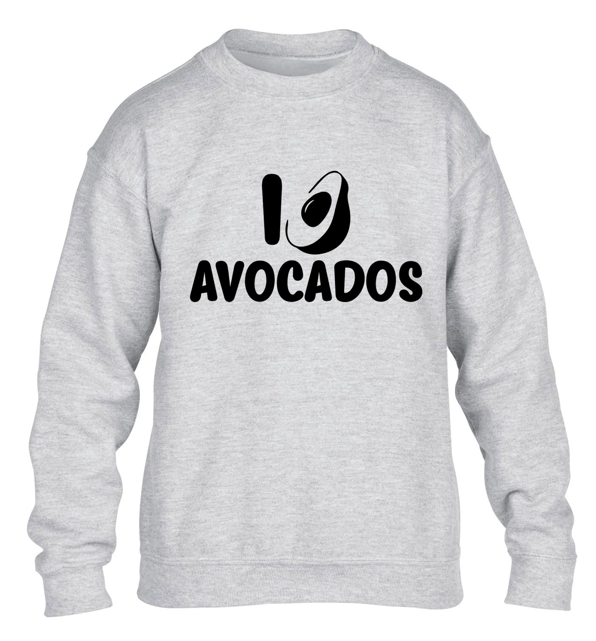 I love avocados children's grey sweater 12-14 Years