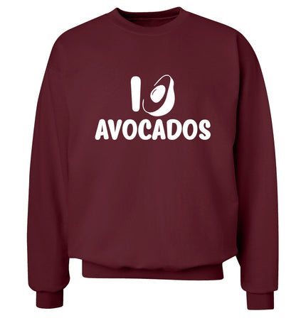 I love avocados Adult's unisex maroon Sweater 2XL