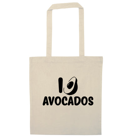 I love avocados natural tote bag