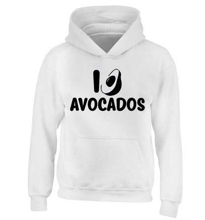 I love avocados children's white hoodie 12-14 Years