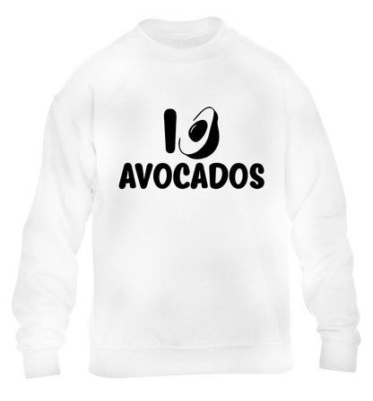 I love avocados children's white sweater 12-14 Years