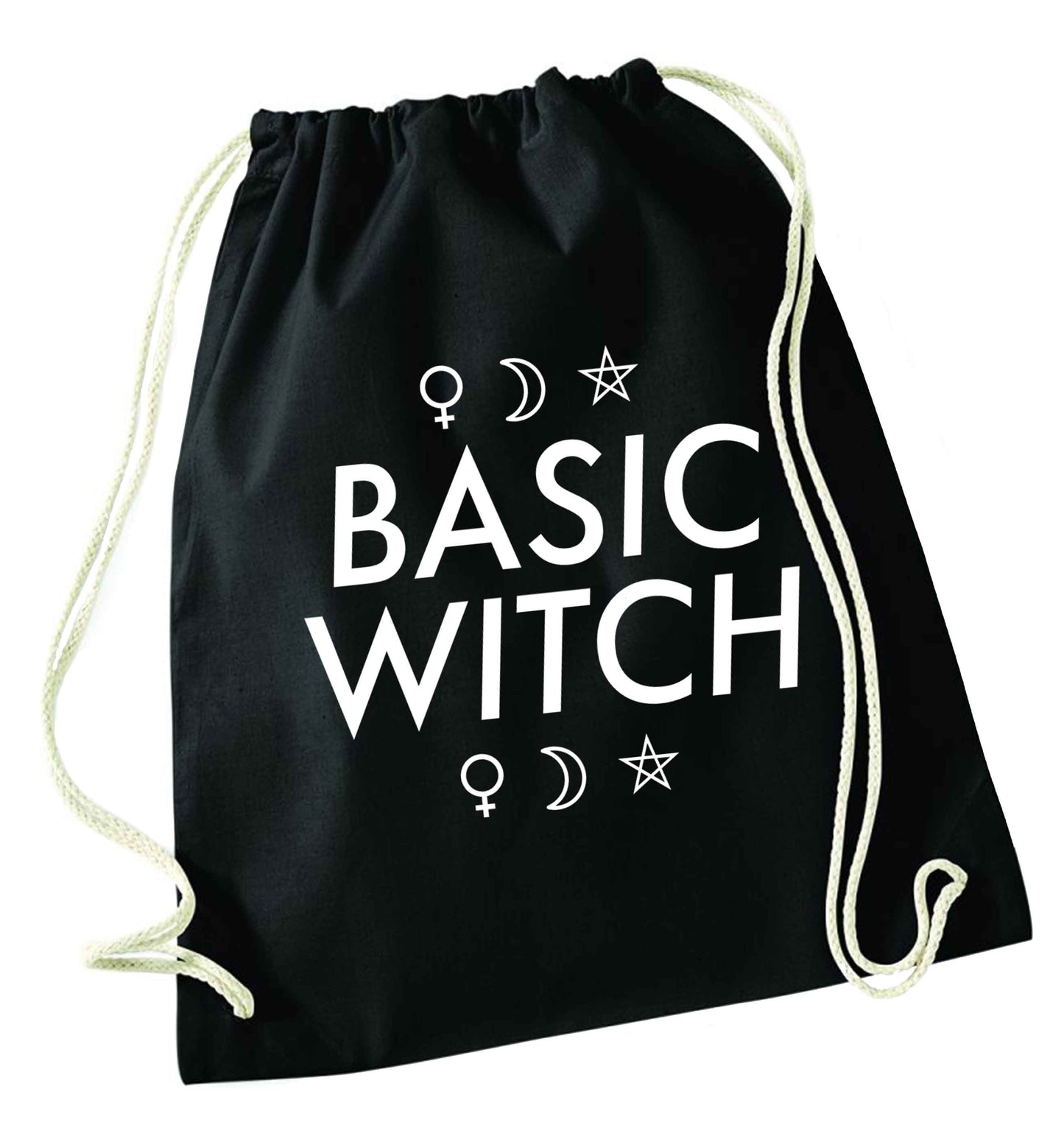 Basic witch 1 black drawstring bag