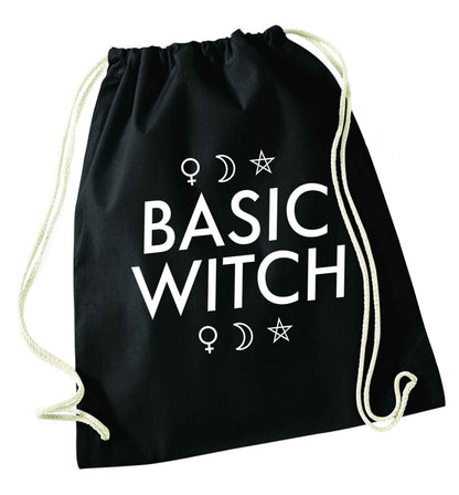Basic witch 1 black drawstring bag