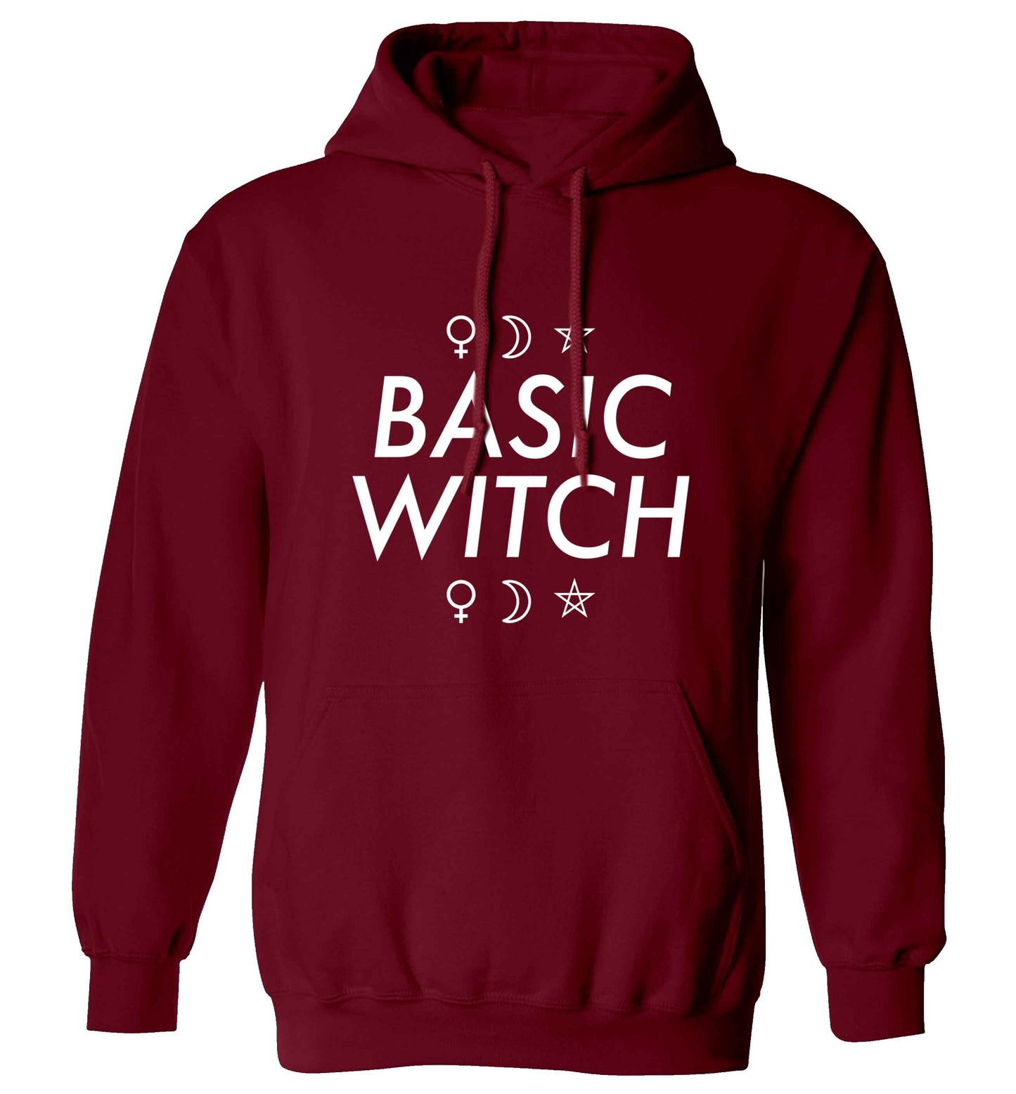 Basic witch 1 adults unisex maroon hoodie 2XL