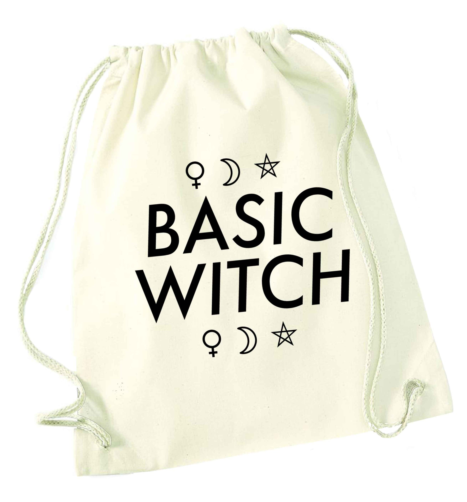 Basic witch 1 natural drawstring bag