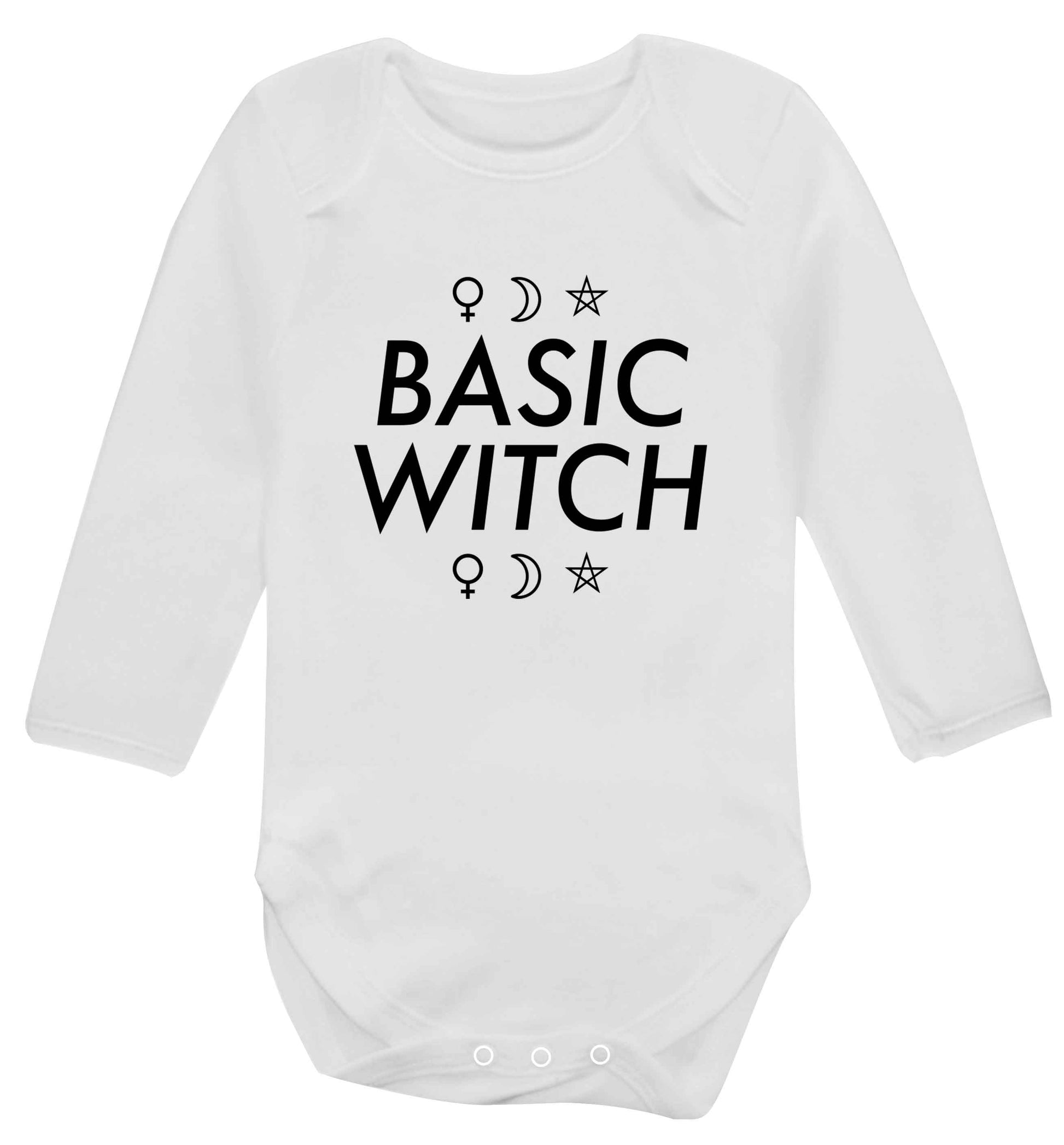 Basic witch 1 baby vest long sleeved white 6-12 months