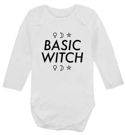 Basic witch 1 baby vest long sleeved white 6-12 months