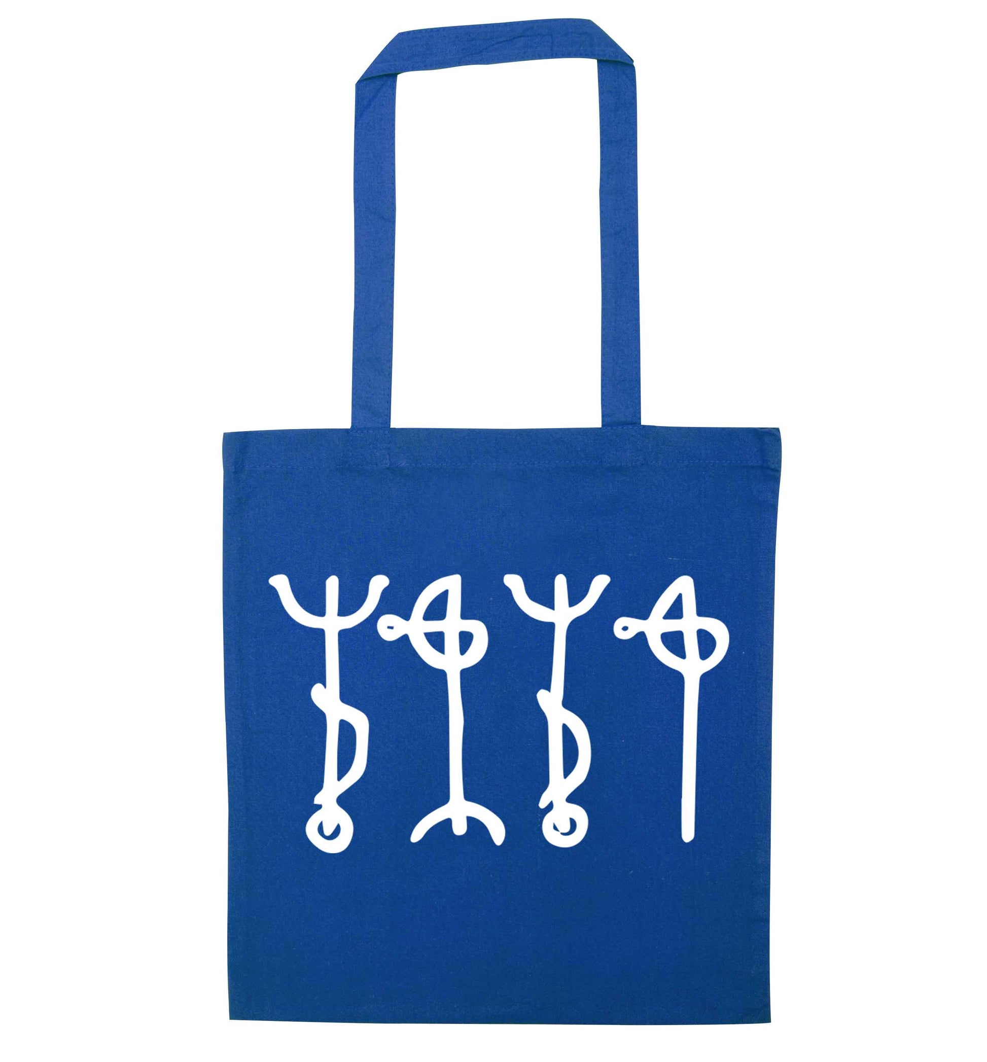 Draumstafir staves blue tote bag