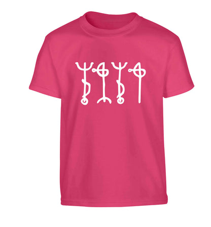 Draumstafir staves Children's pink Tshirt 12-13 Years
