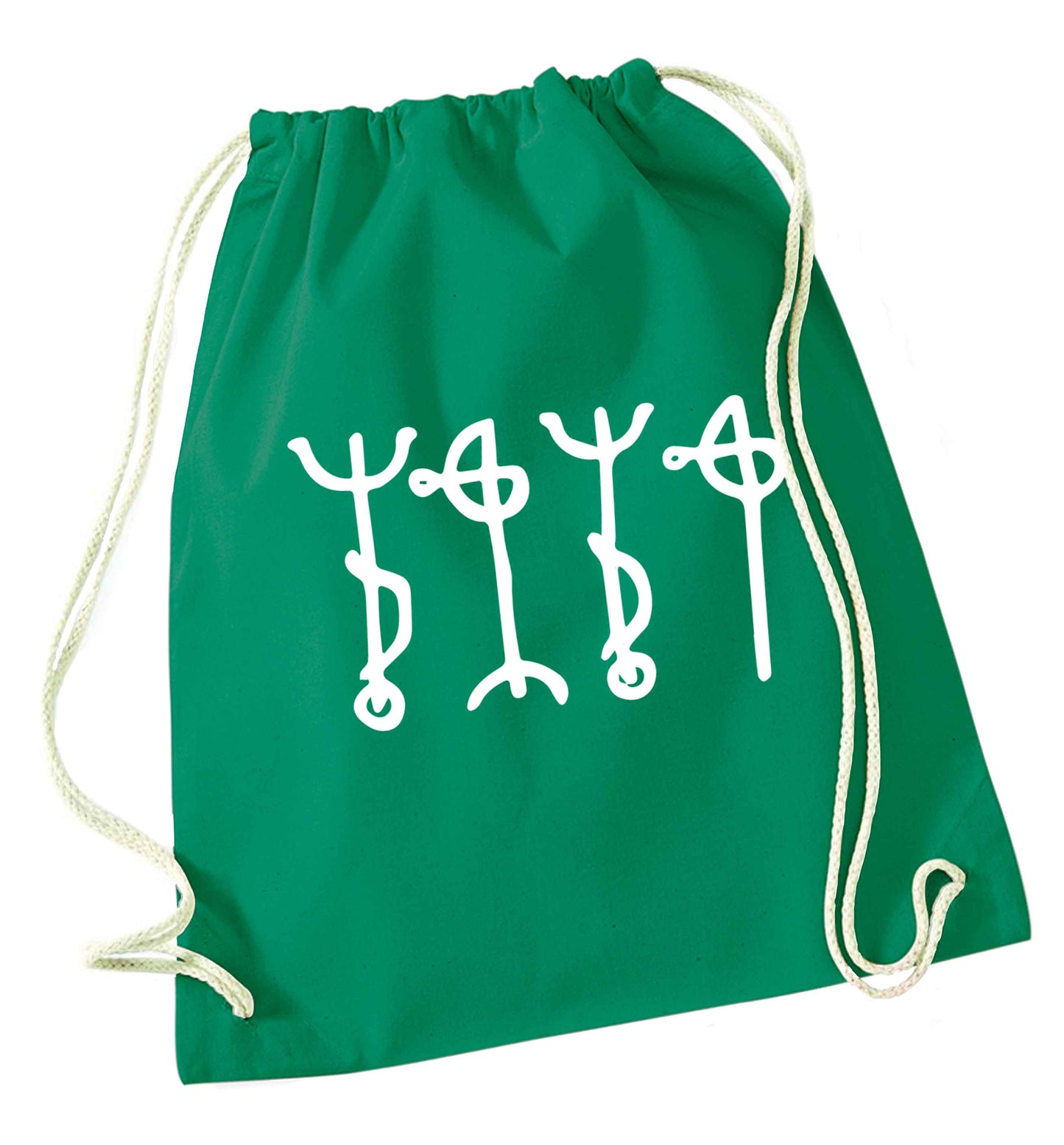 Draumstafir staves green drawstring bag