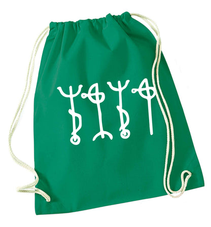 Draumstafir staves green drawstring bag