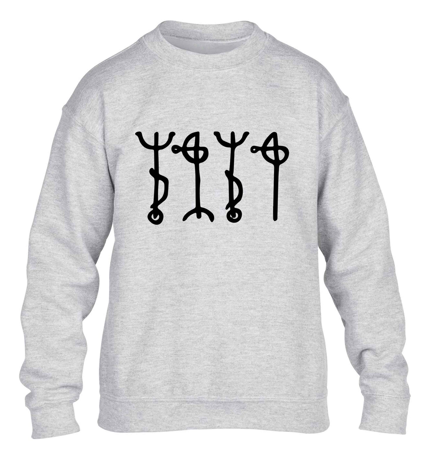 Draumstafir staves children's grey sweater 12-13 Years