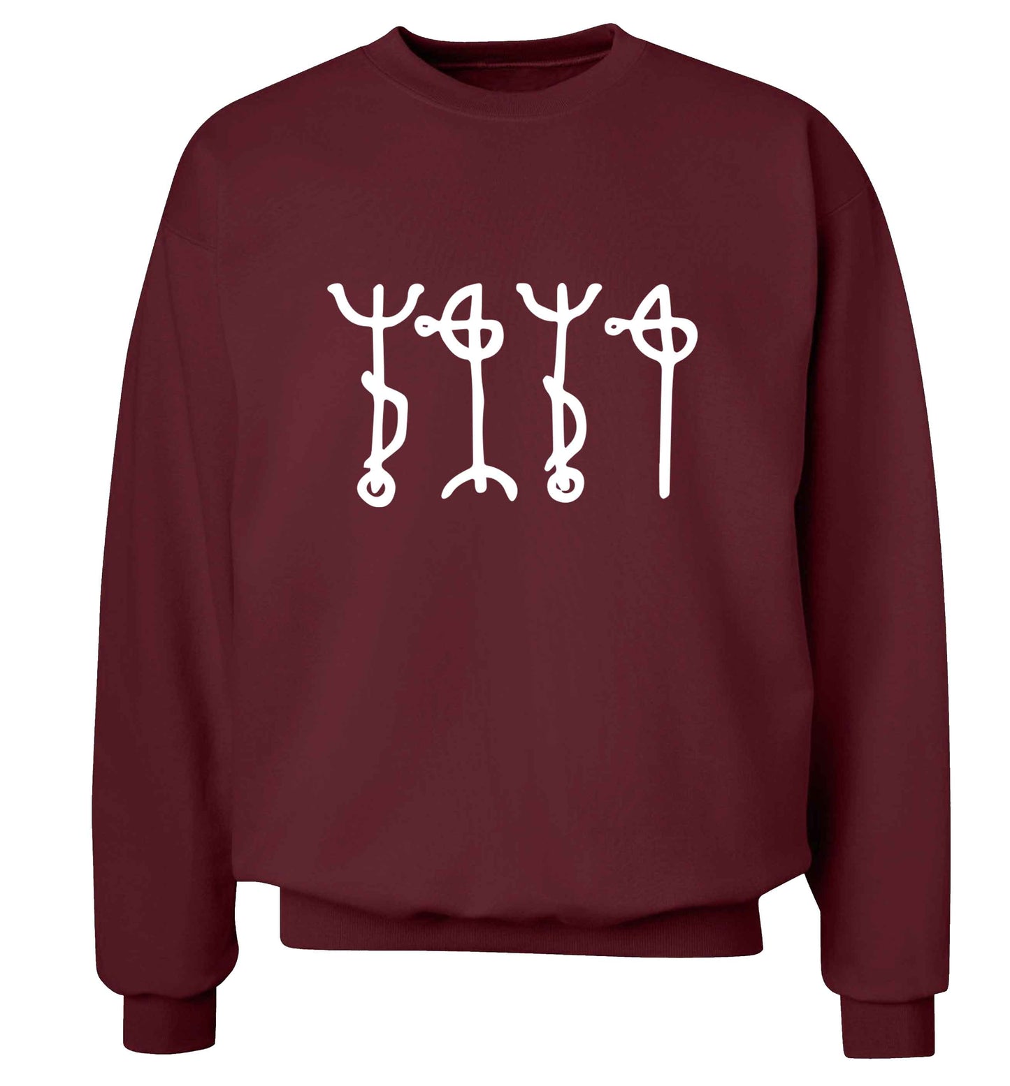 Draumstafir staves adult's unisex maroon sweater 2XL