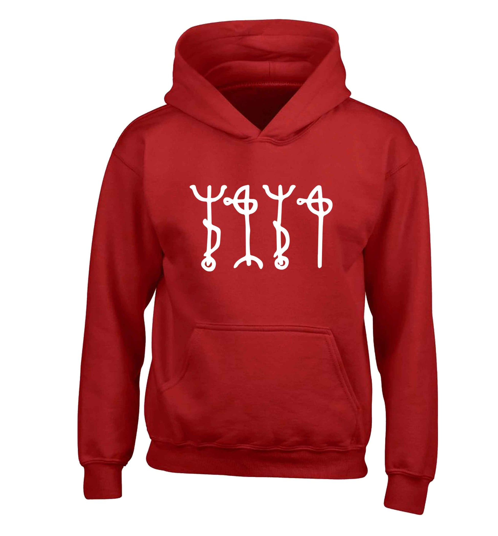 Draumstafir staves children's red hoodie 12-13 Years