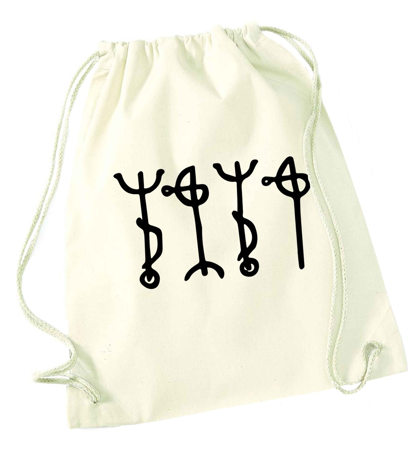 Draumstafir staves natural drawstring bag