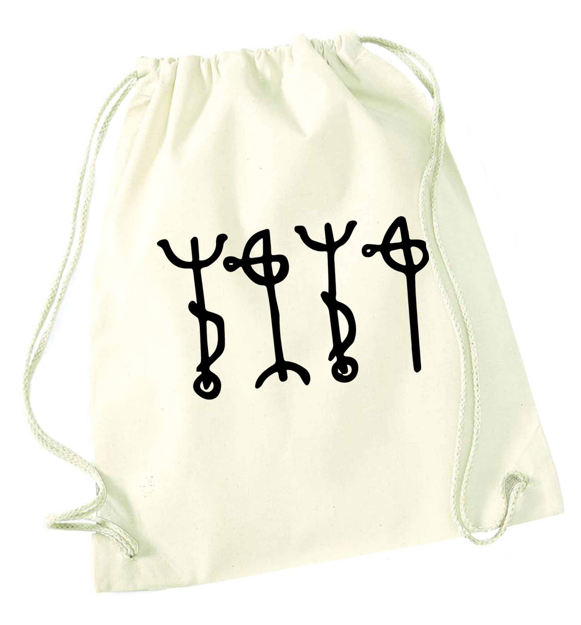 Draumstafir staves natural drawstring bag