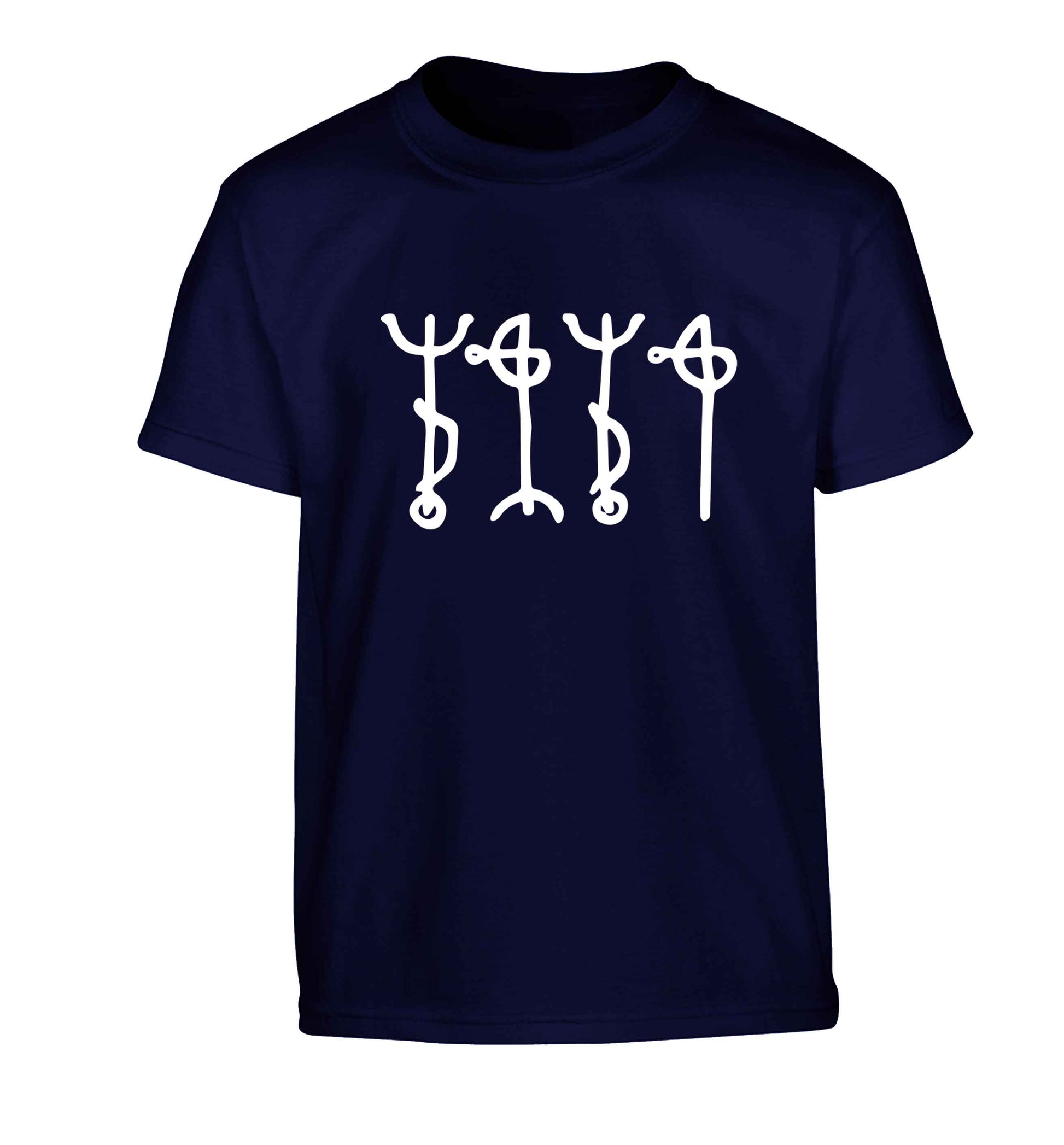 Draumstafir staves Children's navy Tshirt 12-13 Years
