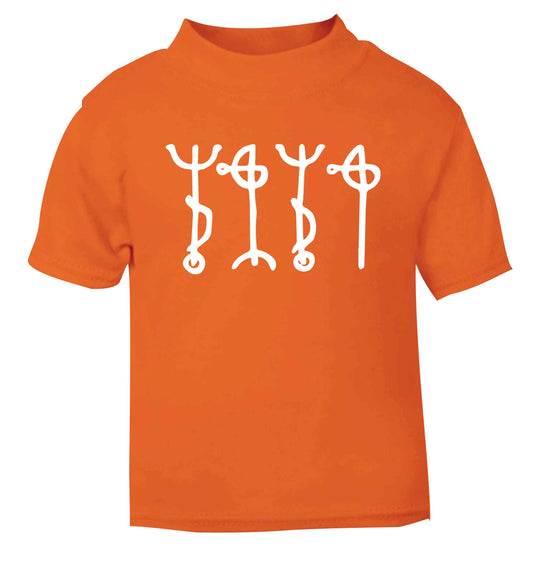 Draumstafir staves orange baby toddler Tshirt 2 Years