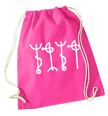 Draumstafir staves pink drawstring bag